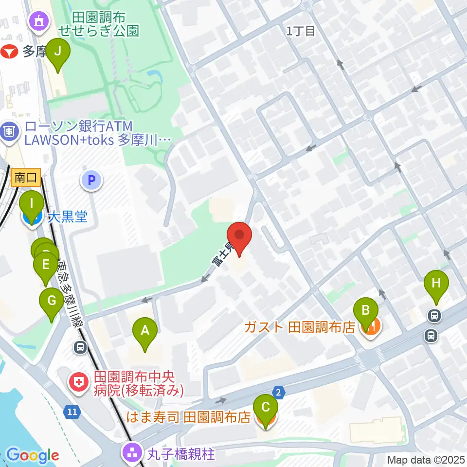 Bottom's Up Guitars周辺のファミレス・ファーストフード一覧地図