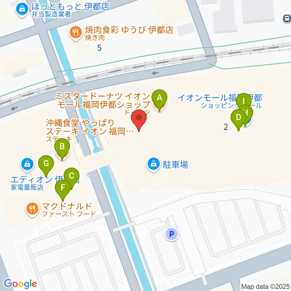 ヨシダ楽器イオン福岡伊都店周辺のファミレス・ファーストフード一覧地図