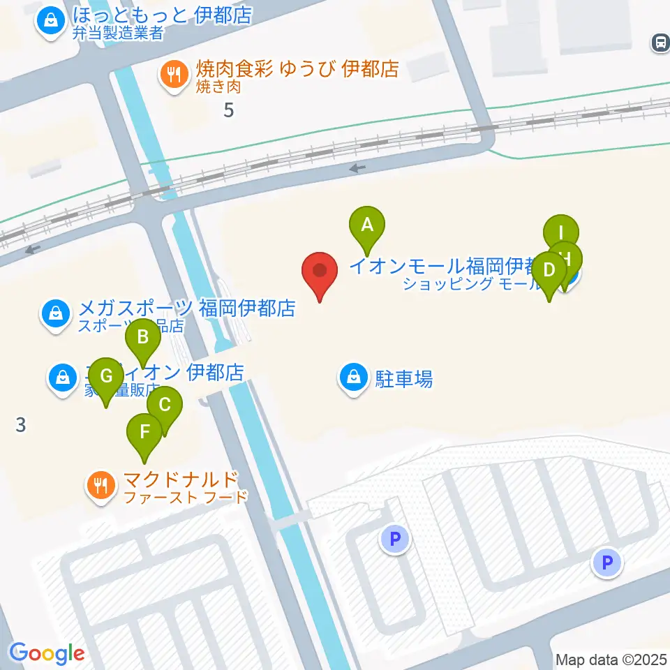 ヨシダ楽器イオン福岡伊都店周辺のファミレス・ファーストフード一覧地図