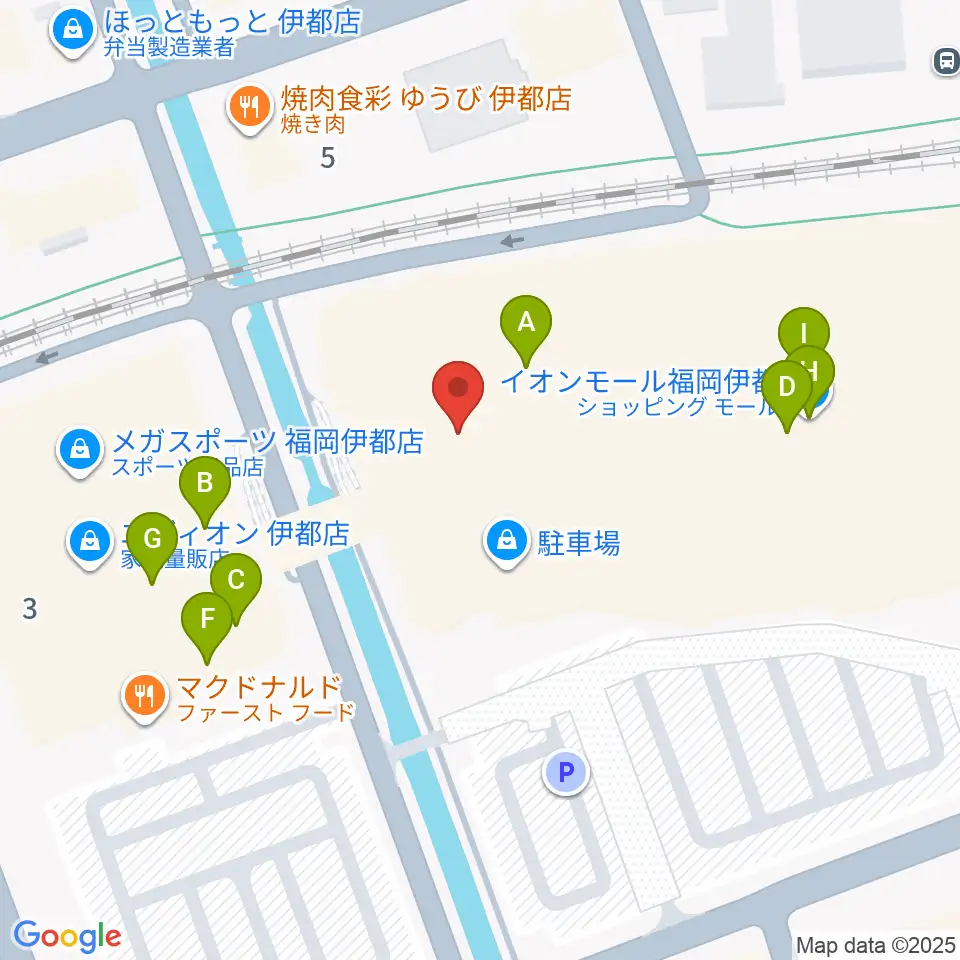 ヨシダ楽器イオン福岡伊都店周辺のファミレス・ファーストフード一覧地図