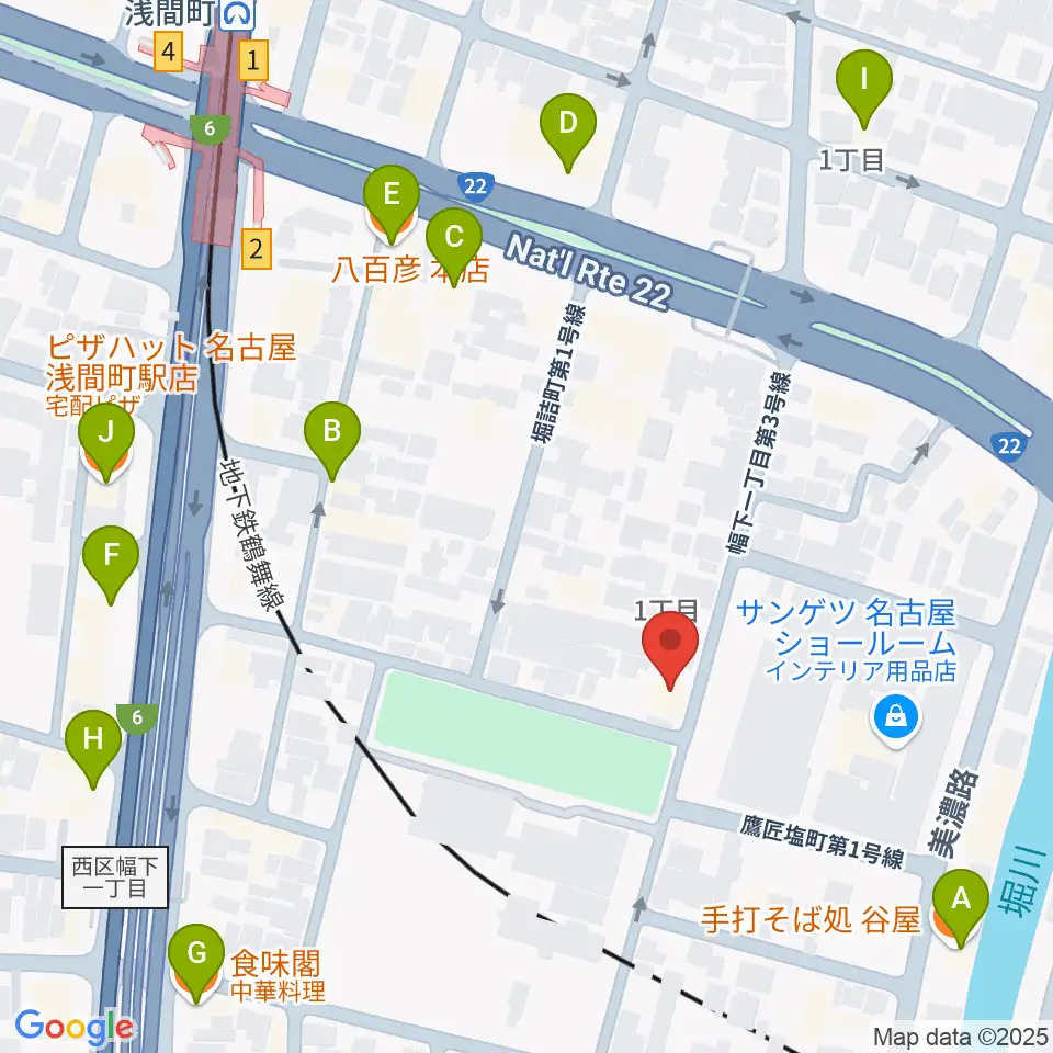 大正琴のナルダン楽器周辺のファミレス・ファーストフード一覧地図