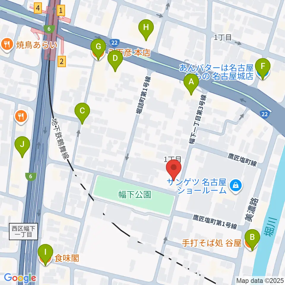 大正琴のナルダン楽器周辺のファミレス・ファーストフード一覧地図