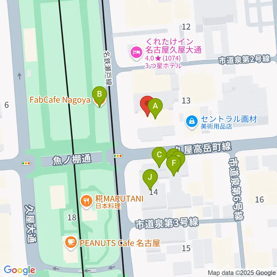 ポエポエ名古屋周辺のファミレス・ファーストフード一覧地図