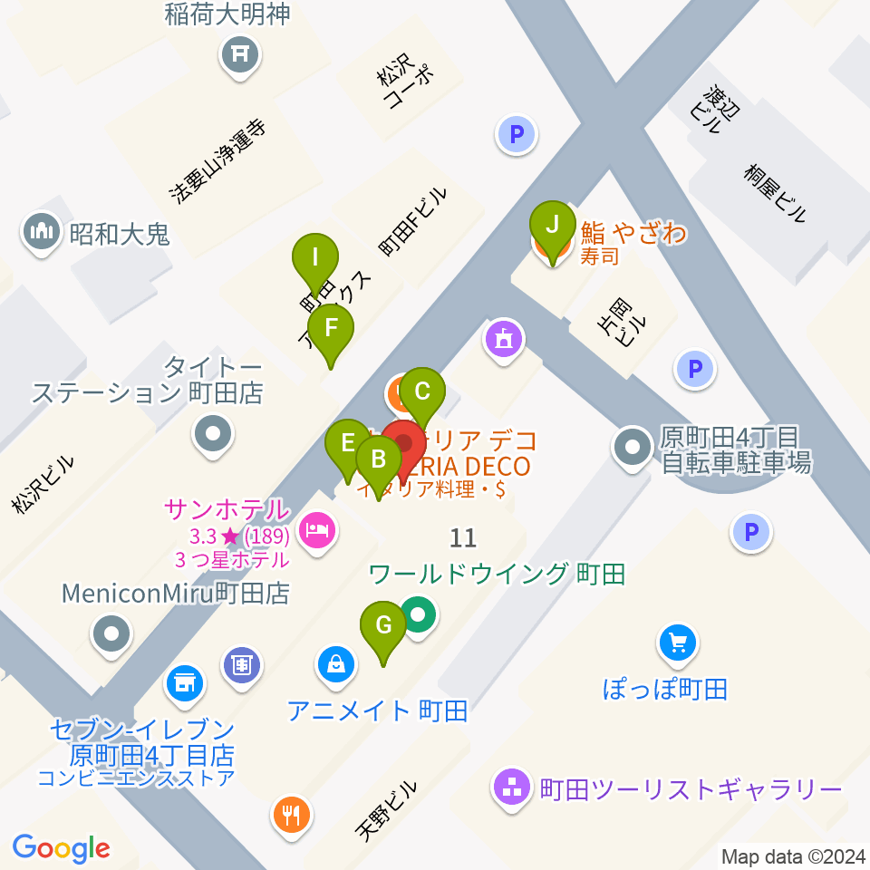 音好堂周辺のファミレス・ファーストフード一覧地図