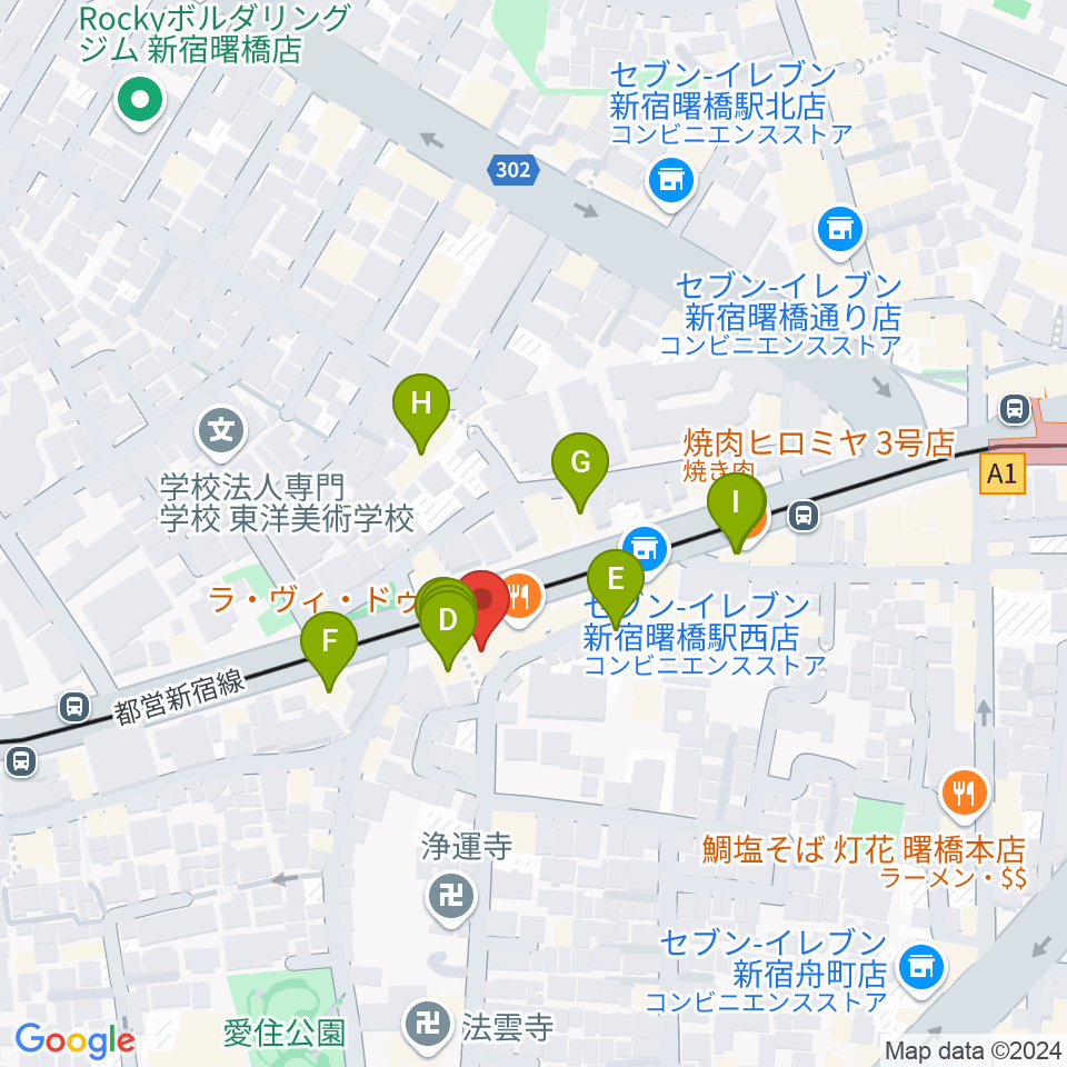 G'Seven Guitars周辺のファミレス・ファーストフード一覧地図