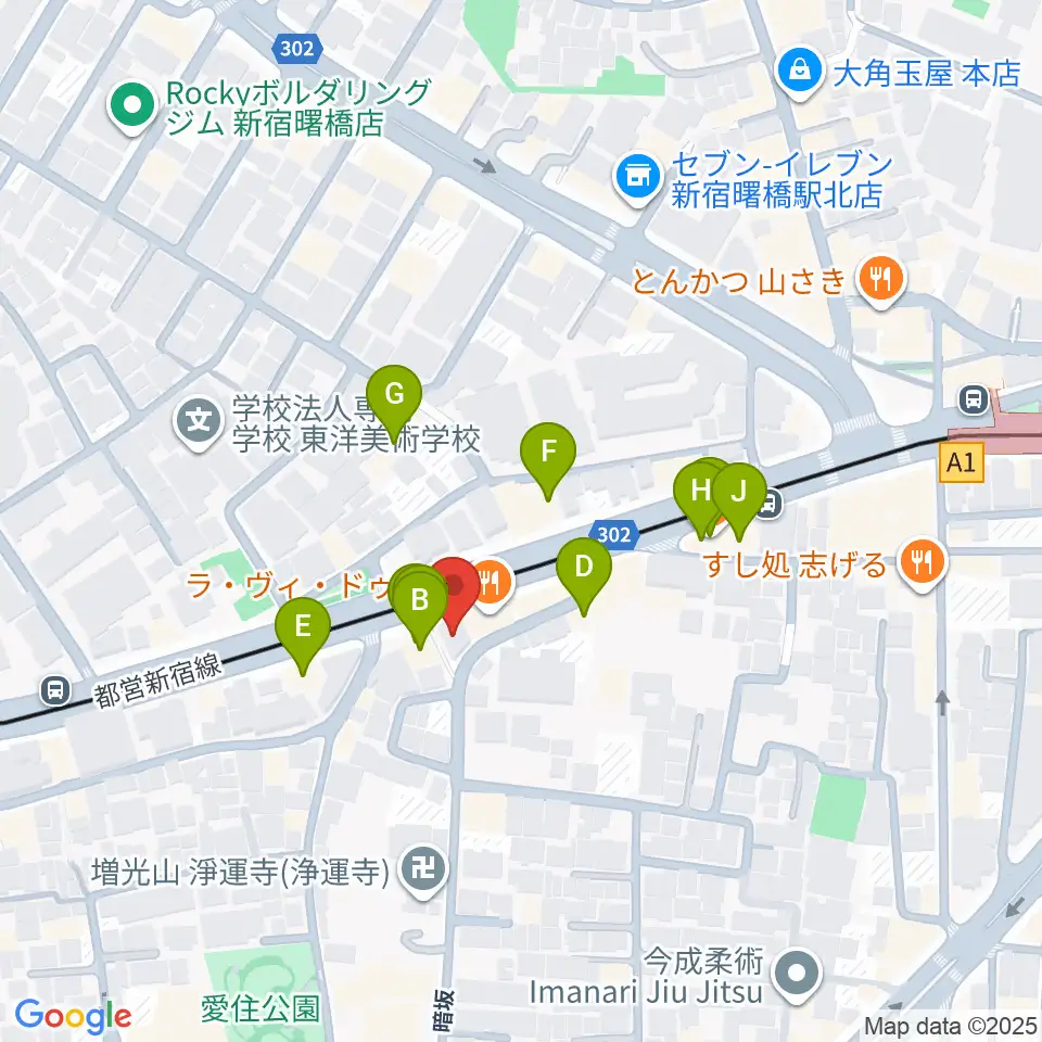 G'Seven Guitars周辺のファミレス・ファーストフード一覧地図