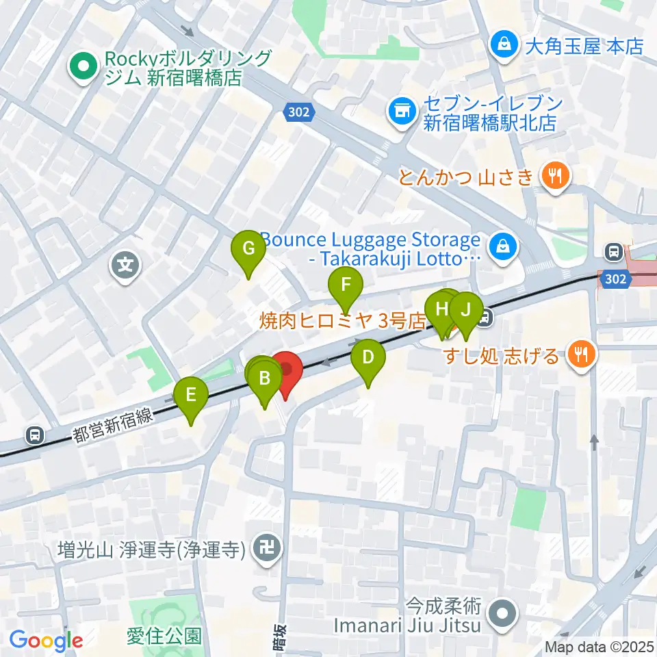 G'Seven Guitars周辺のファミレス・ファーストフード一覧地図