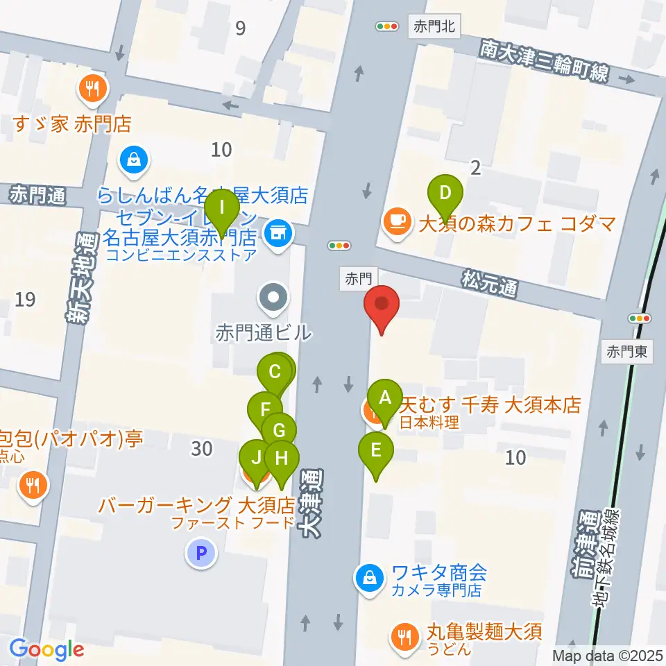 BIGBOSS名古屋周辺のファミレス・ファーストフード一覧地図