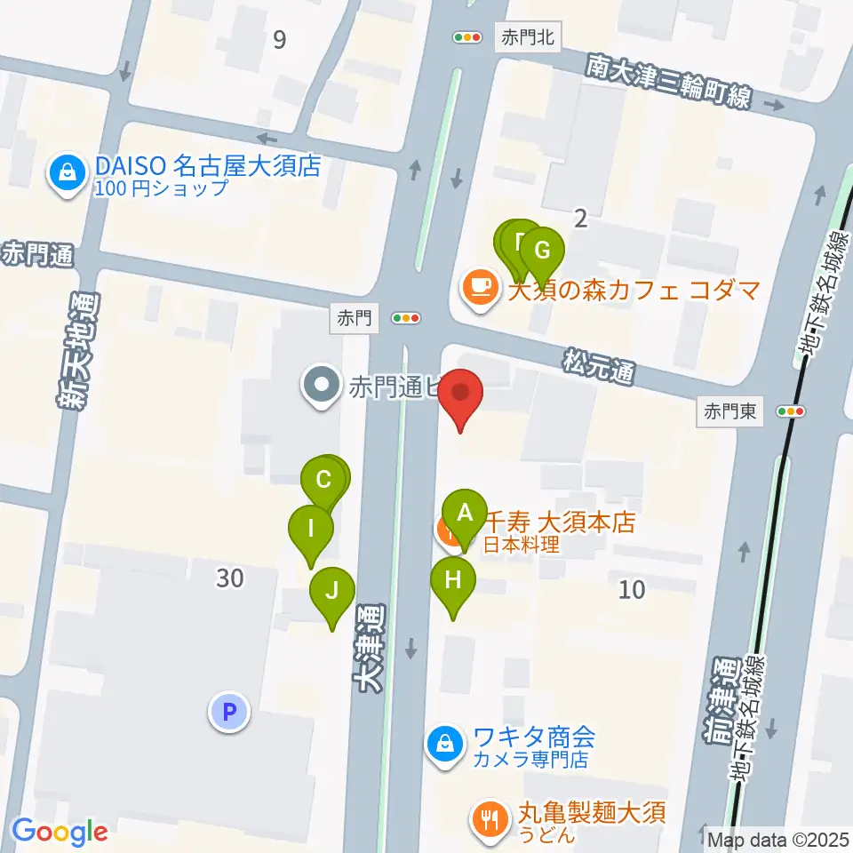 BIGBOSS名古屋周辺のファミレス・ファーストフード一覧地図