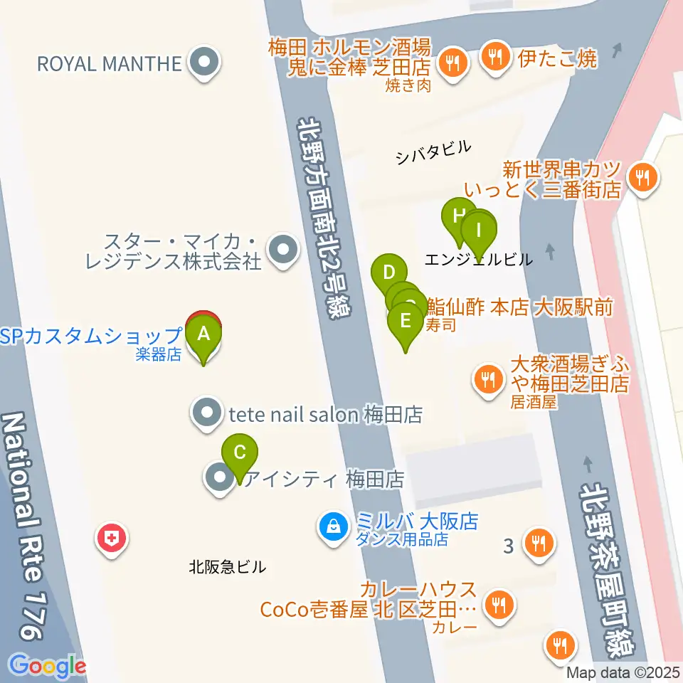 ESPカスタムショップ周辺のファミレス・ファーストフード一覧地図