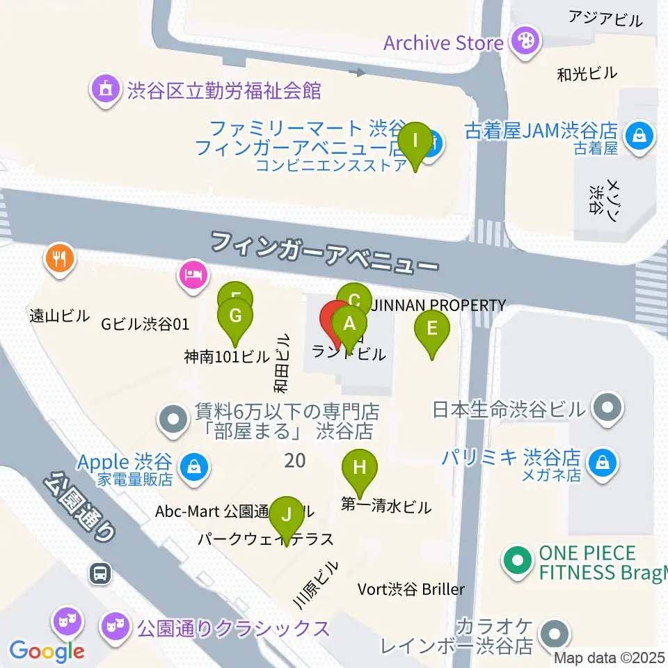 ESP渋谷クラフトハウス周辺のファミレス・ファーストフード一覧地図