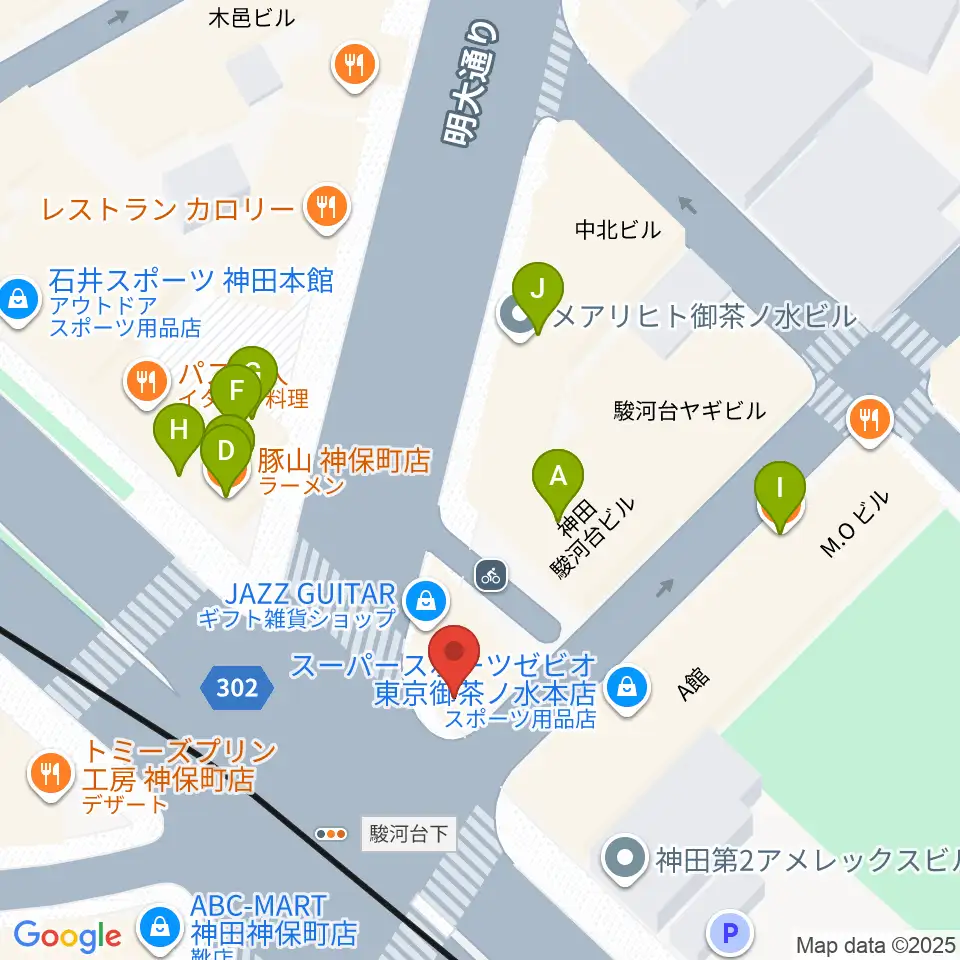 クロサワ楽器 G-CLUB TOKYO周辺のファミレス・ファーストフード一覧地図