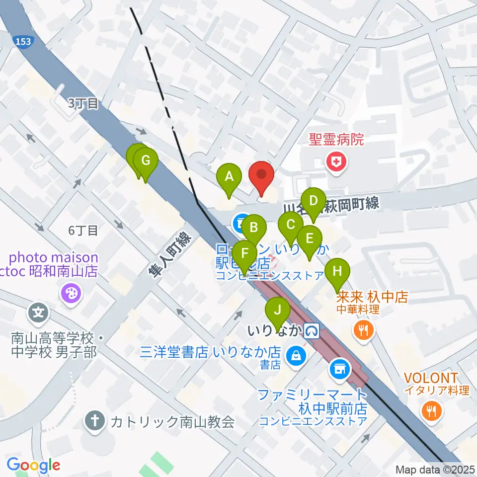 みどり楽器・名古屋周辺のファミレス・ファーストフード一覧地図