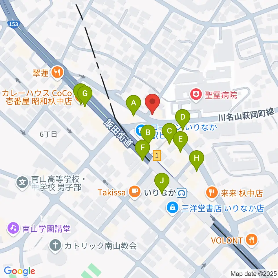 みどり楽器・名古屋周辺のファミレス・ファーストフード一覧地図