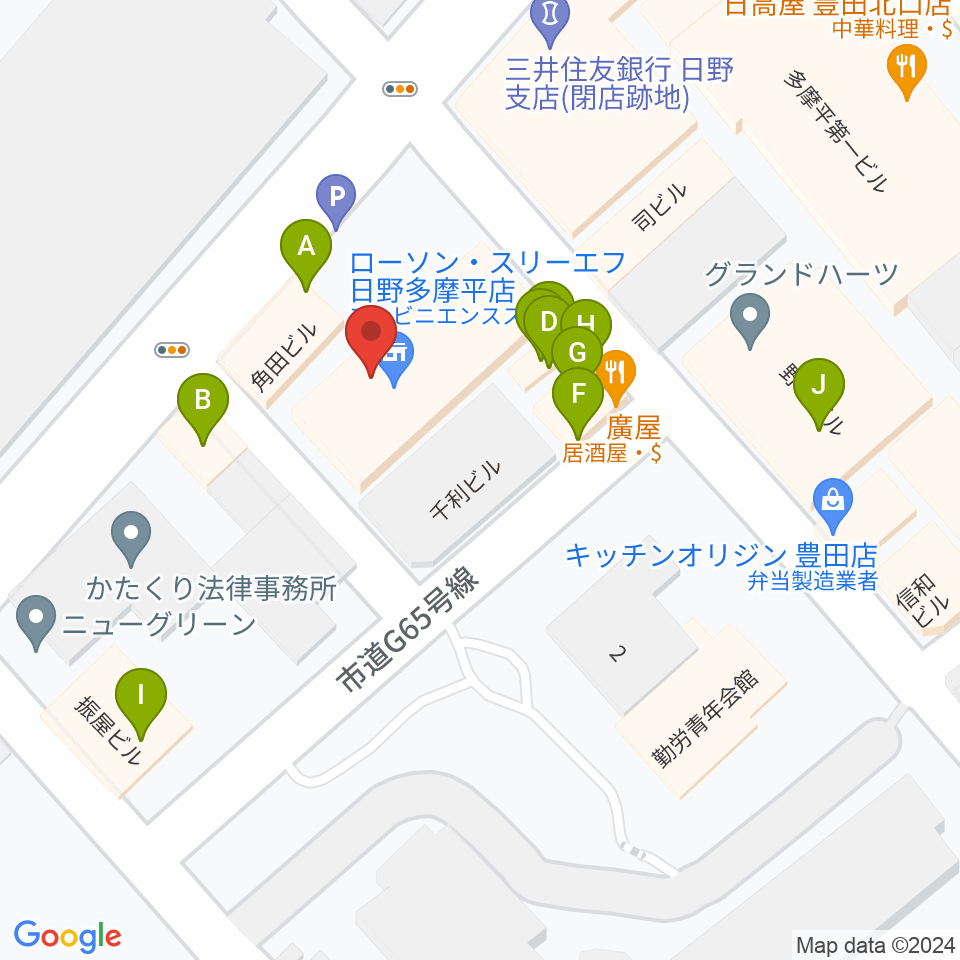 宮地楽器 豊田センター周辺のファミレス・ファーストフード一覧地図