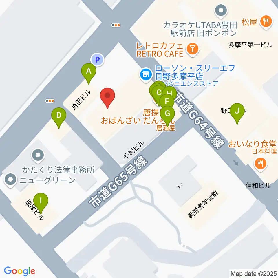 宮地楽器 豊田センター周辺のファミレス・ファーストフード一覧地図
