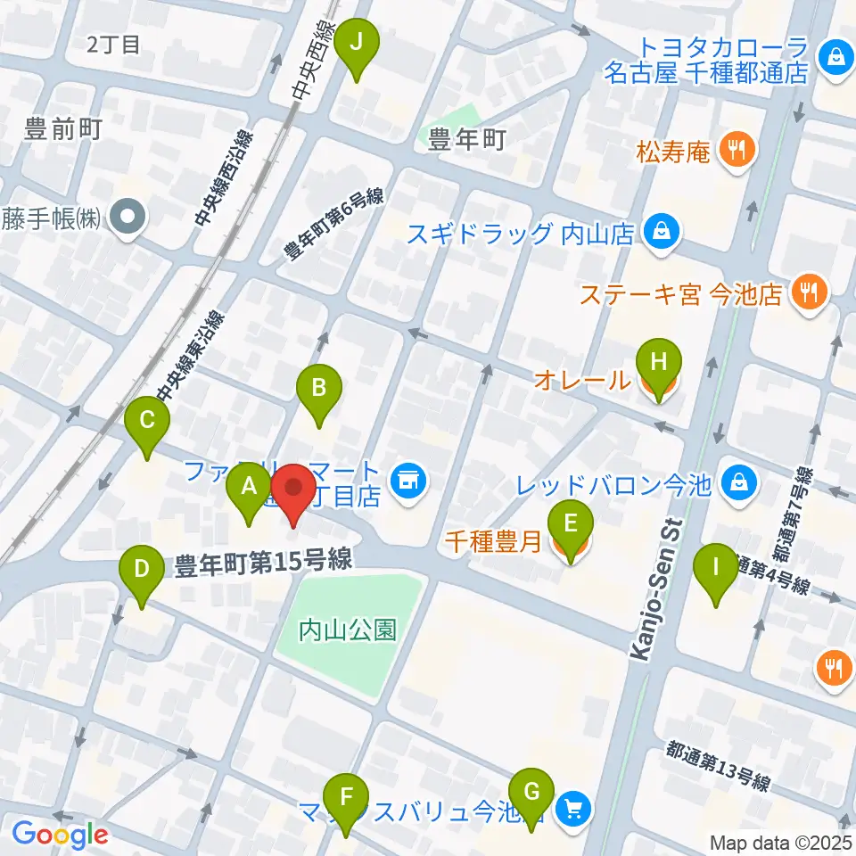 植村楽器周辺のファミレス・ファーストフード一覧地図