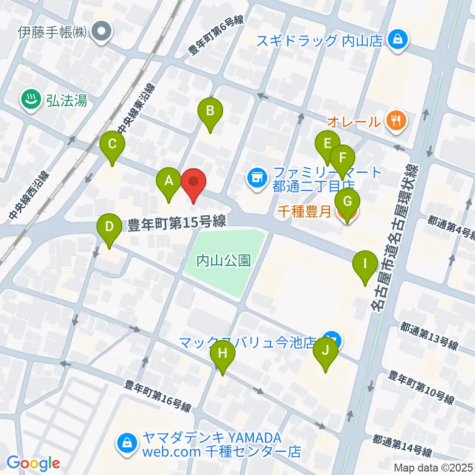 植村楽器周辺のファミレス・ファーストフード一覧地図