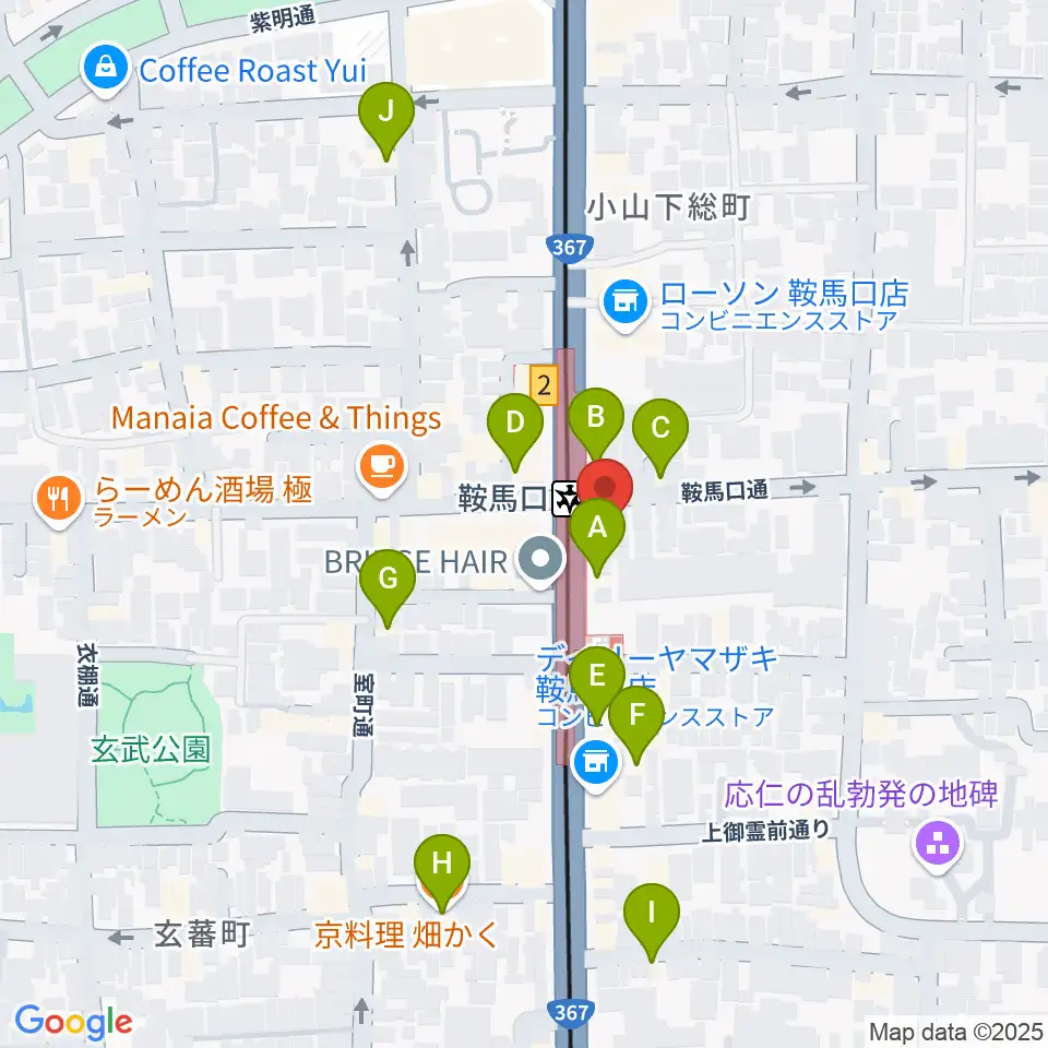一木楽器周辺のファミレス・ファーストフード一覧地図