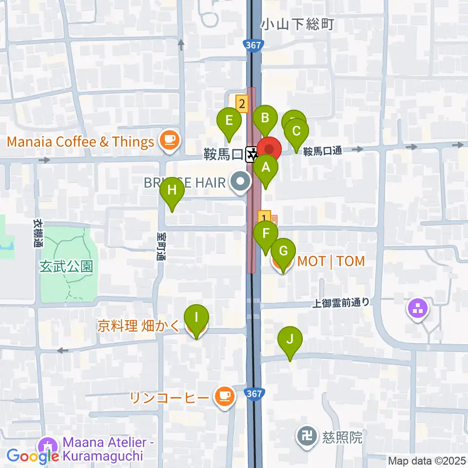 一木楽器周辺のファミレス・ファーストフード一覧地図