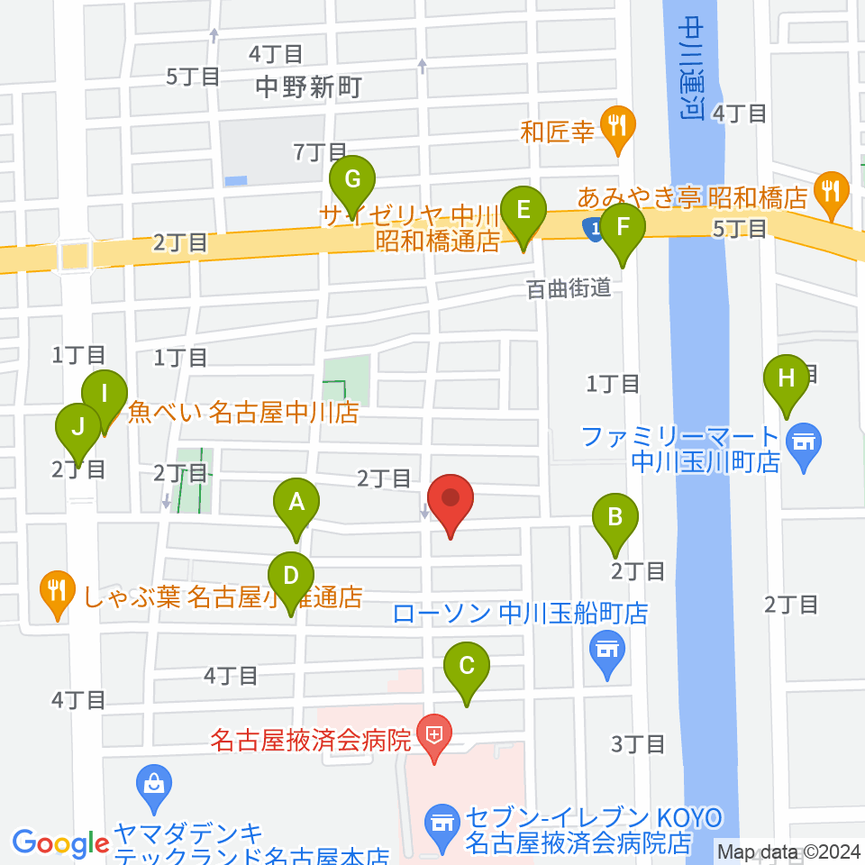 有限会社ドレミ楽器周辺のファミレス・ファーストフード一覧地図