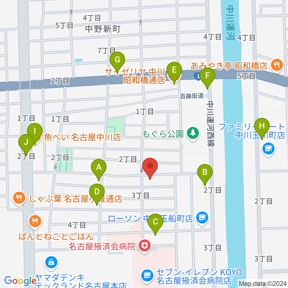 有限会社ドレミ楽器周辺のファミレス・ファーストフード一覧地図