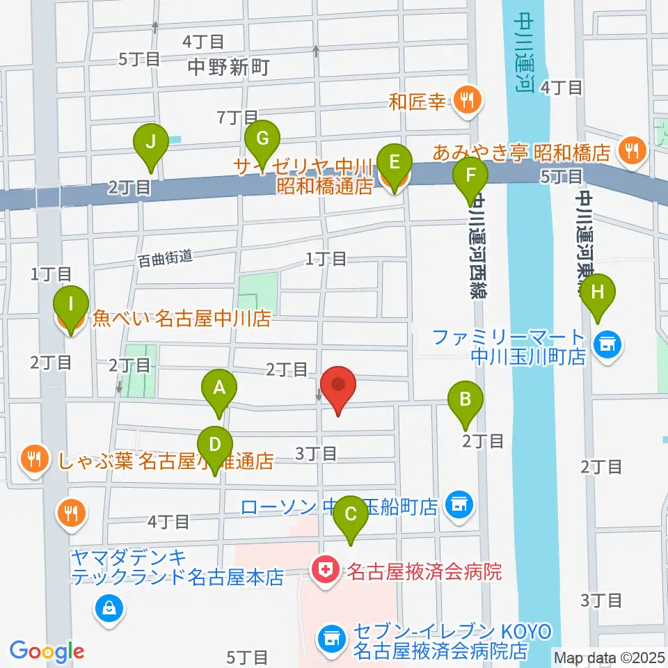 楽器買取センターDOREMI周辺のファミレス・ファーストフード一覧地図