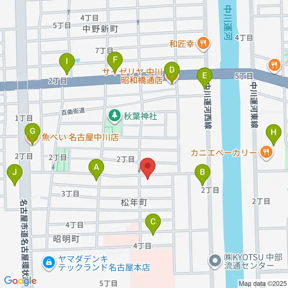楽器買取センターDOREMI周辺のファミレス・ファーストフード一覧地図