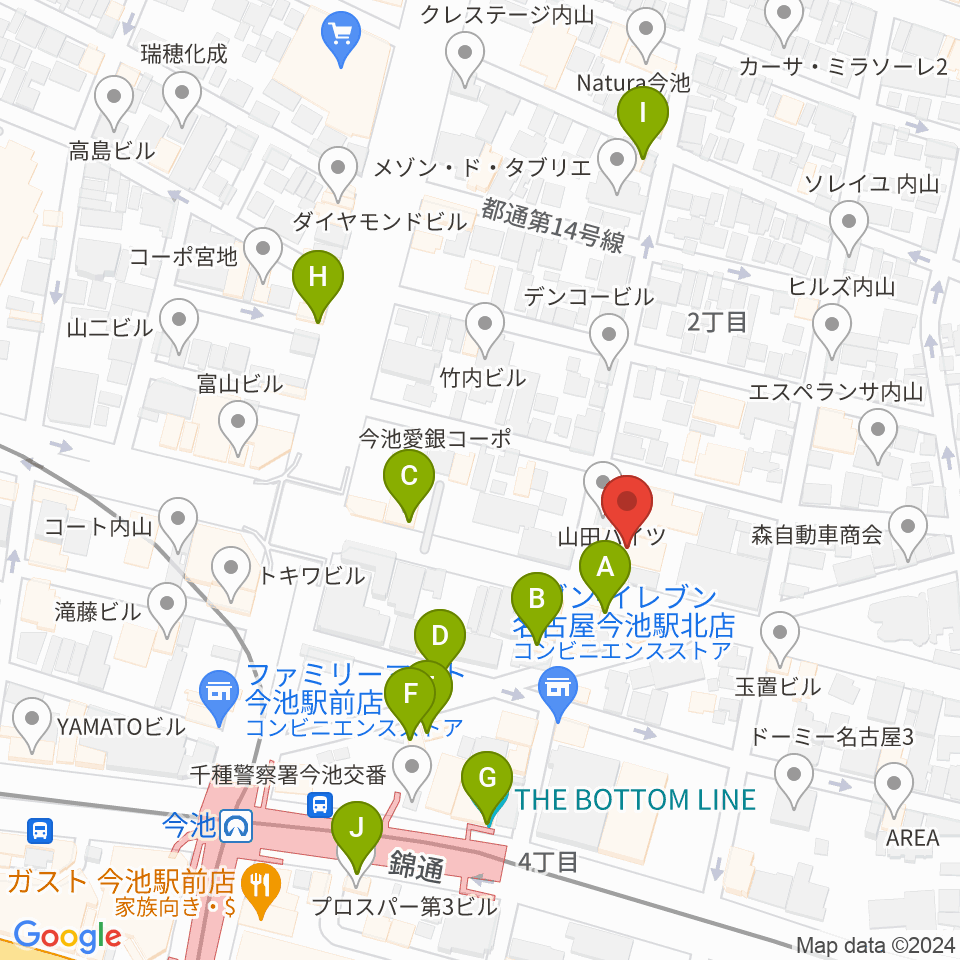 リトミック研究センター愛知･岐阜第一支局周辺のファミレス・ファーストフード一覧地図