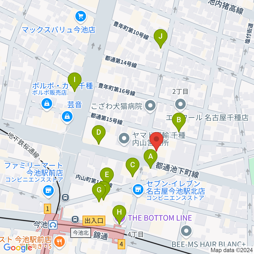 リトミック研究センター愛知･岐阜第一支局周辺のファミレス・ファーストフード一覧地図