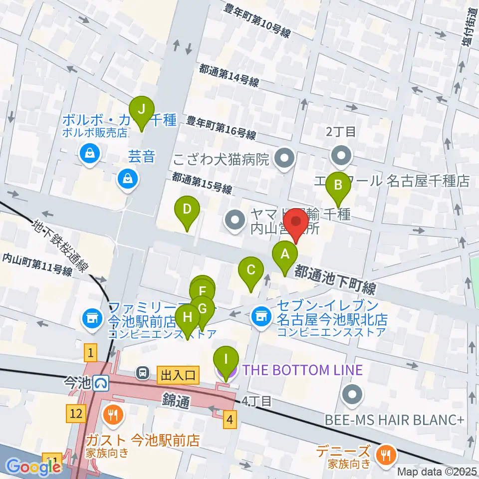 リトミック研究センター愛知･岐阜第一支局周辺のファミレス・ファーストフード一覧地図