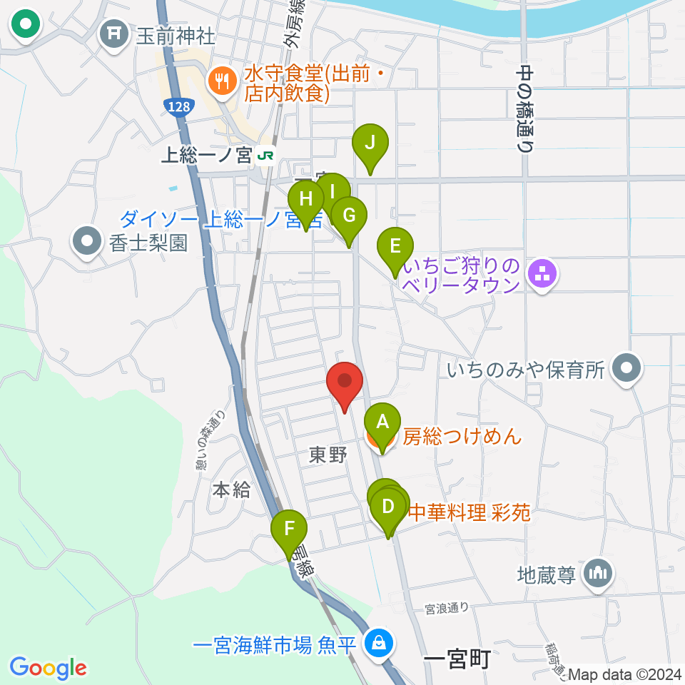 一宮センター ヤマハミュージック周辺のファミレス・ファーストフード一覧地図