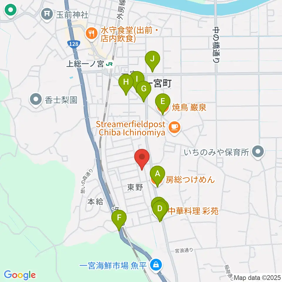 一宮センター ヤマハミュージック周辺のファミレス・ファーストフード一覧地図