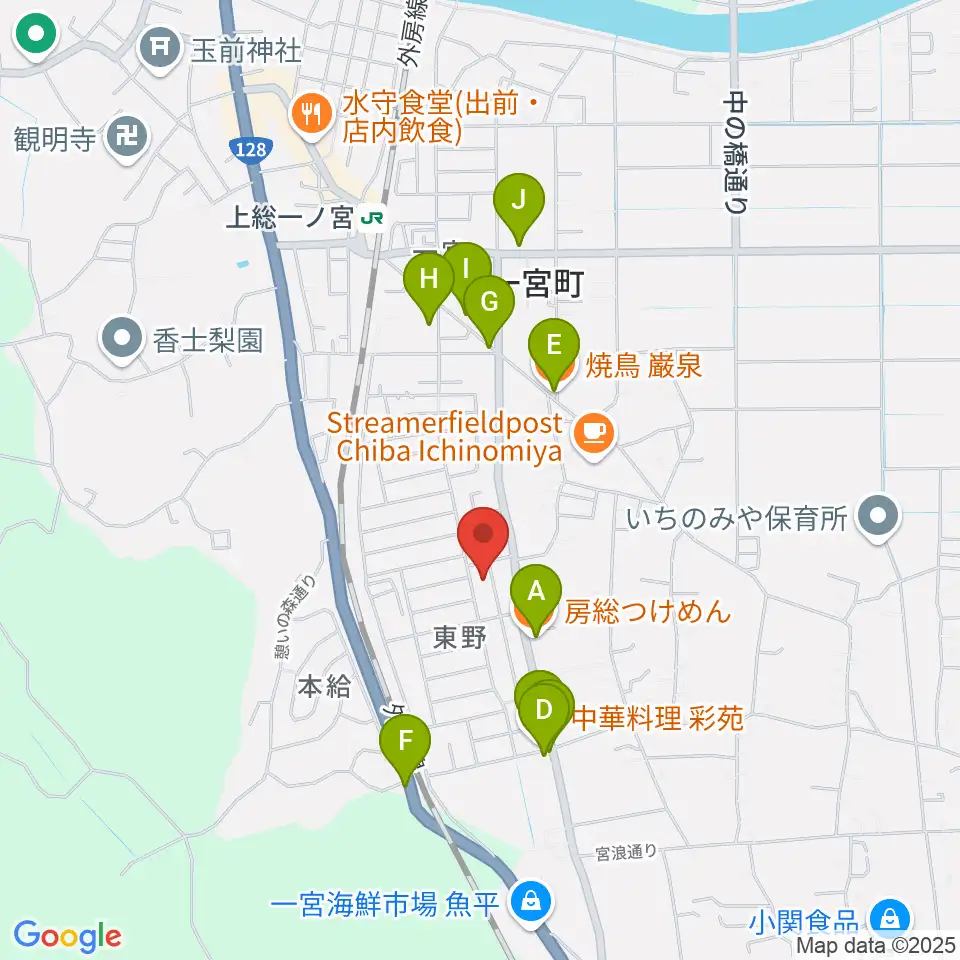一宮センター ヤマハミュージック周辺のファミレス・ファーストフード一覧地図