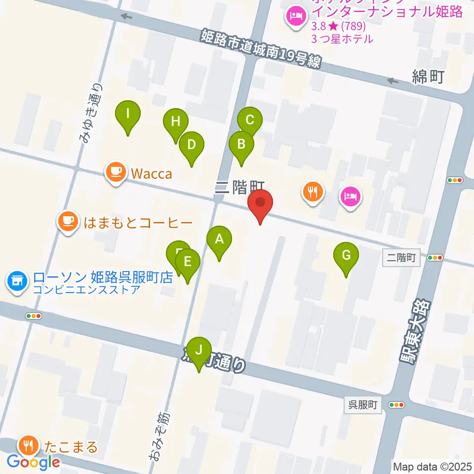 文化堂 姫路本店周辺のファミレス・ファーストフード一覧地図