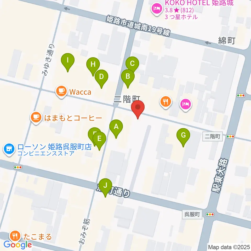文化堂 姫路本店周辺のファミレス・ファーストフード一覧地図