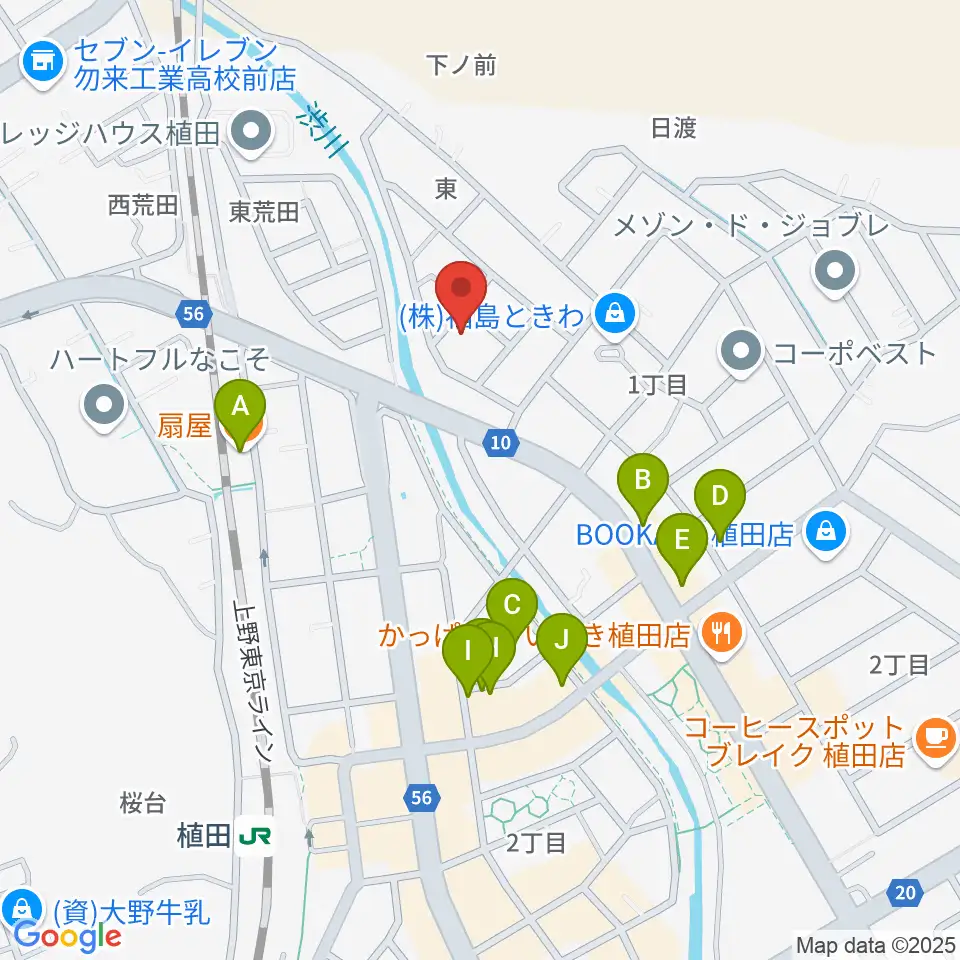 エモーション音楽教室周辺のファミレス・ファーストフード一覧地図