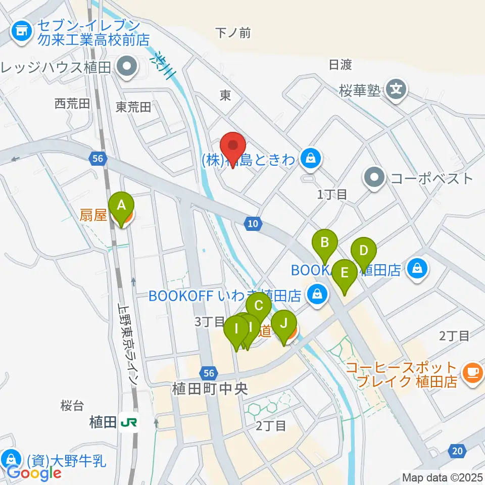 エモーション音楽教室周辺のファミレス・ファーストフード一覧地図