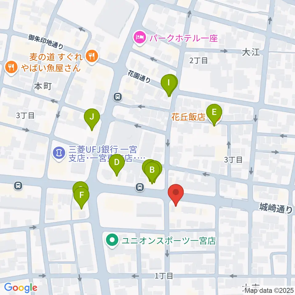 ミュージックポケット周辺のファミレス・ファーストフード一覧地図