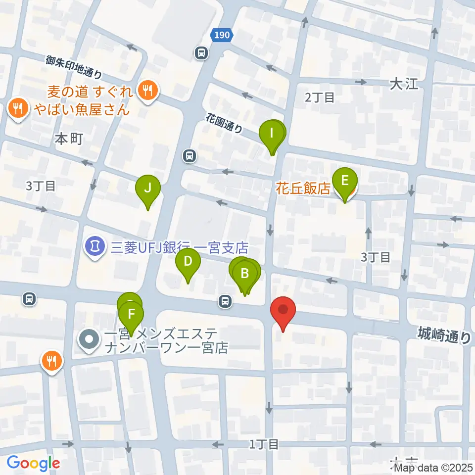ミュージックポケット周辺のファミレス・ファーストフード一覧地図
