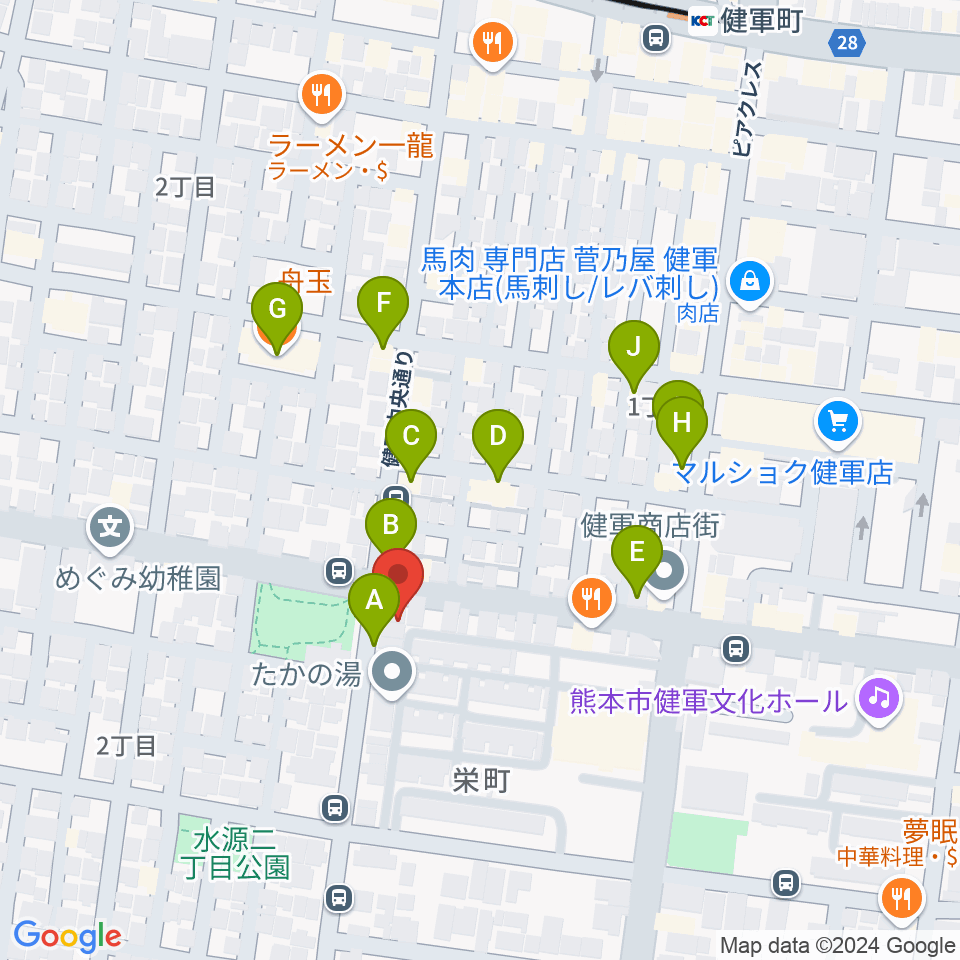 カンタービレホール周辺のファミレス・ファーストフード一覧地図