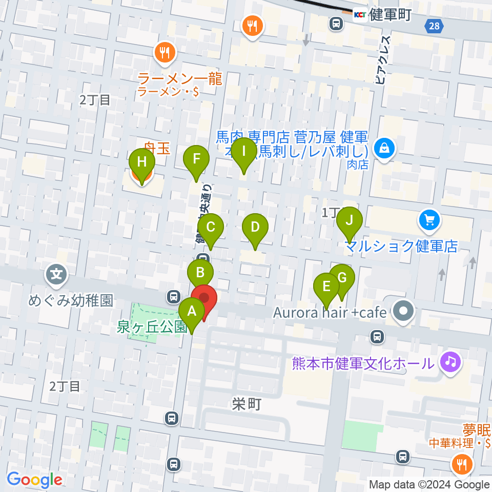 カンタービレホール周辺のファミレス・ファーストフード一覧地図