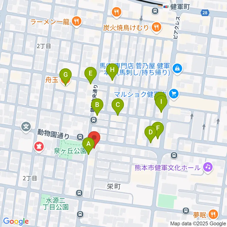 カンタービレホール周辺のファミレス・ファーストフード一覧地図