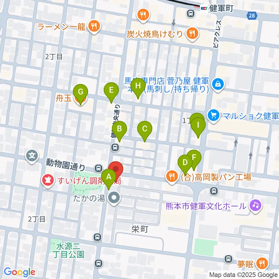 カンタービレホール周辺のファミレス・ファーストフード一覧地図