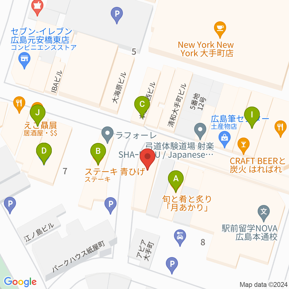 木定楽器店周辺のファミレス・ファーストフード一覧地図