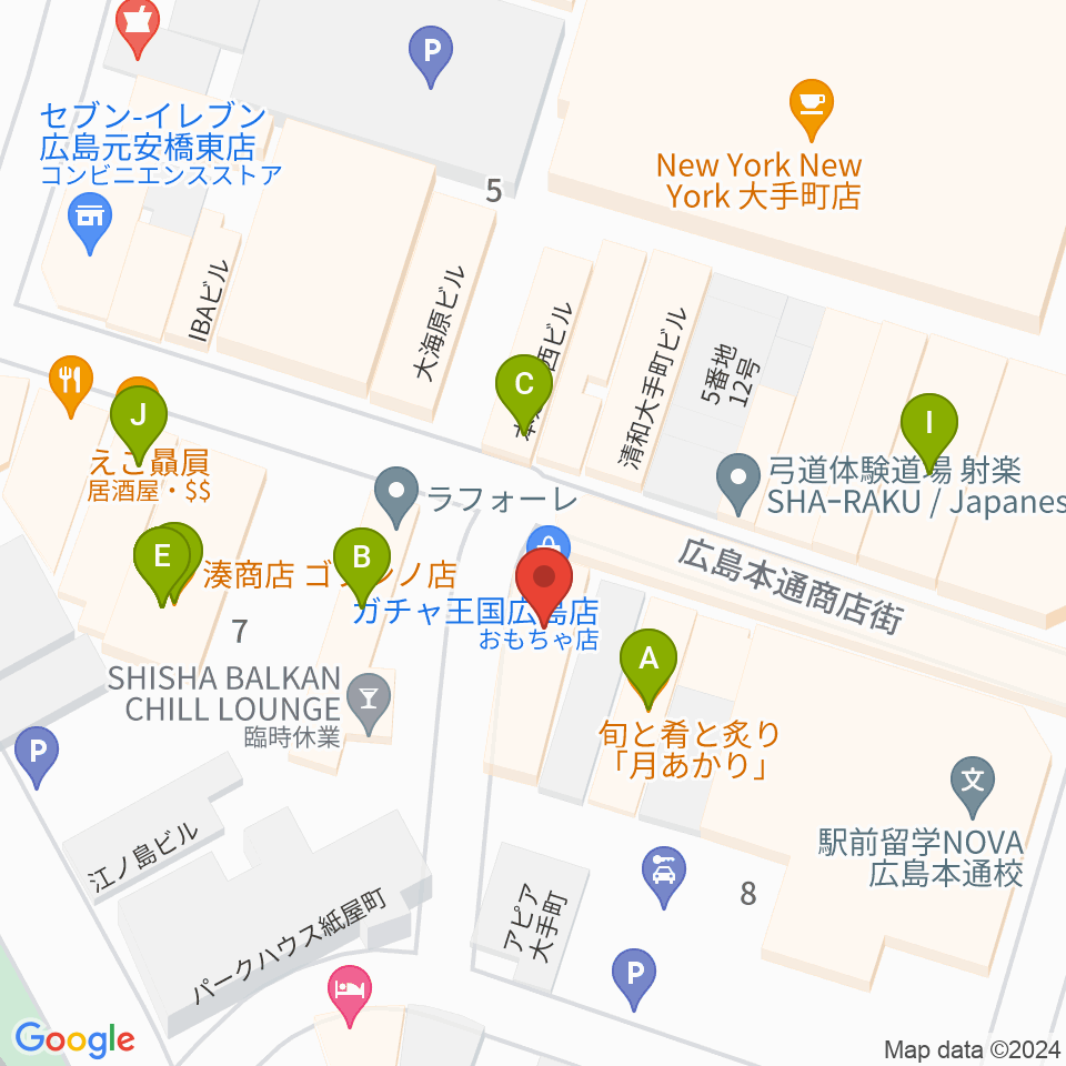 木定楽器店周辺のファミレス・ファーストフード一覧地図