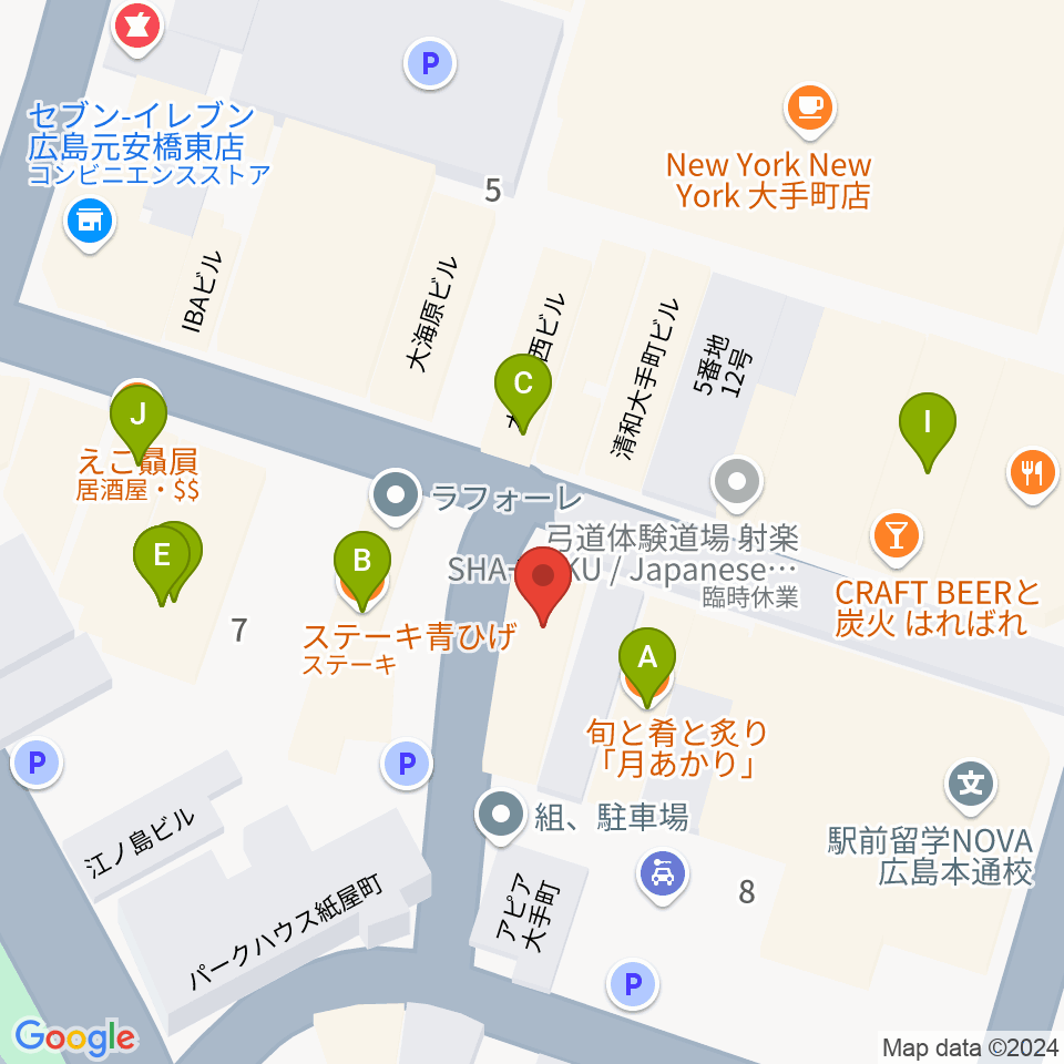 木定楽器店周辺のファミレス・ファーストフード一覧地図