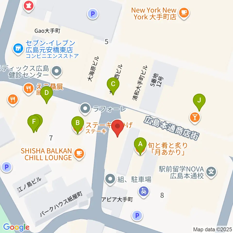 木定楽器店周辺のファミレス・ファーストフード一覧地図