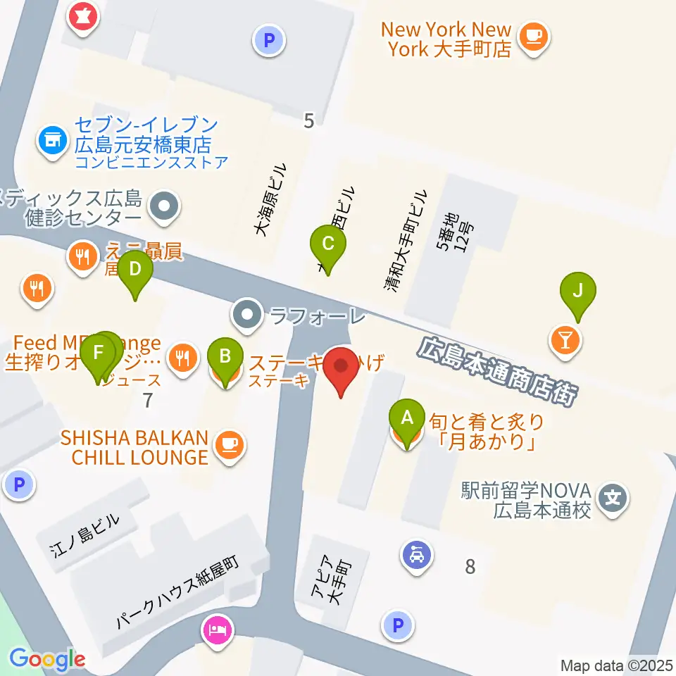 木定楽器店周辺のファミレス・ファーストフード一覧地図