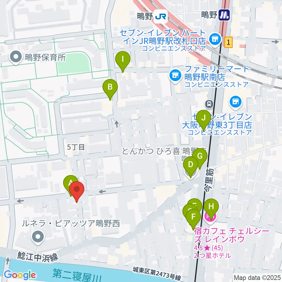 音楽教室きじばとの家周辺のファミレス・ファーストフード一覧地図